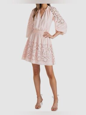 Shoshanna Cara Guipure Lace Mini Dress